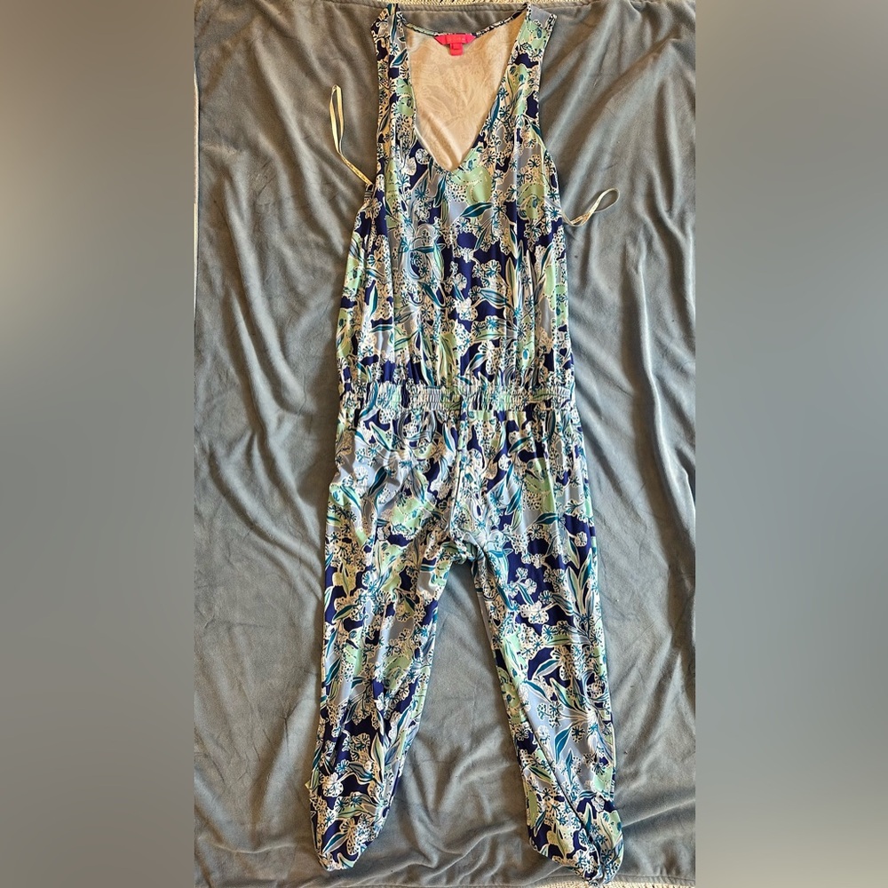 Like New Lilly Pulitzer Paulina Jumpsuit Royal Purple Koalafications Size XL